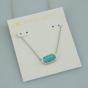 Kendra Scott Oval Cracked Blue Turquoise Necklace